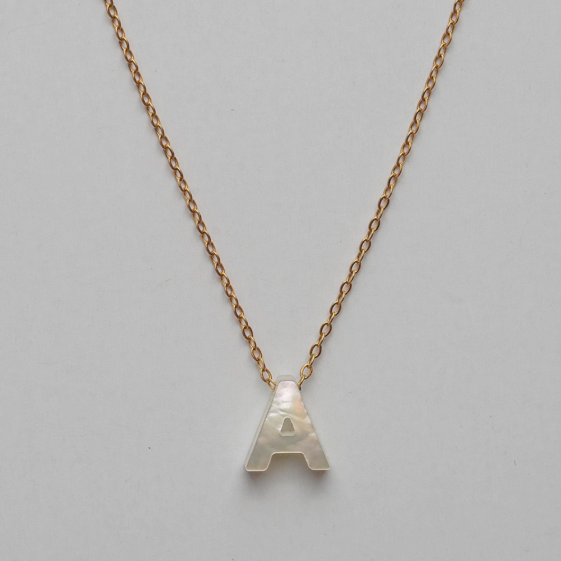 Monttan initial necklace letter A pendant