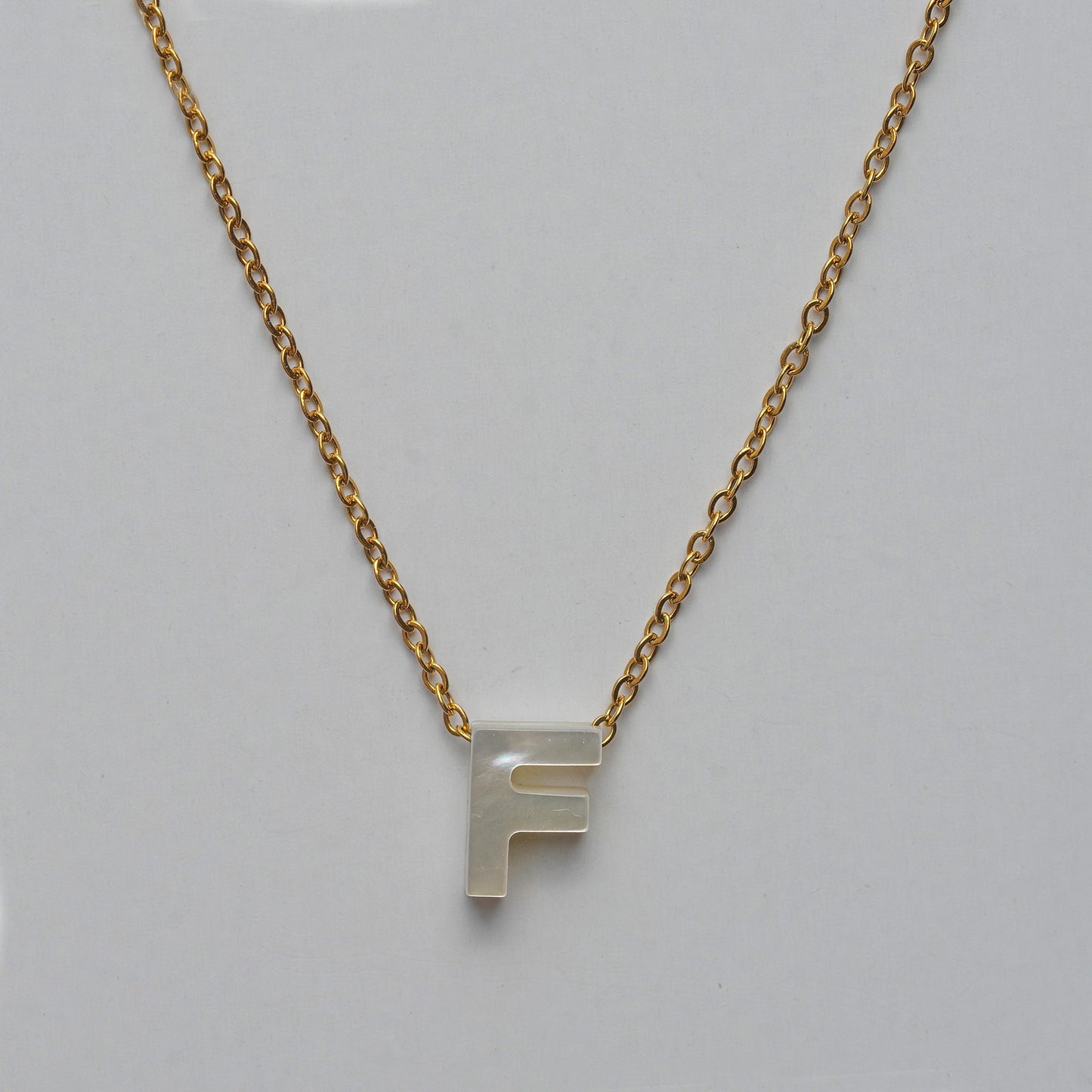 Monttan initial necklace letter F pendant
