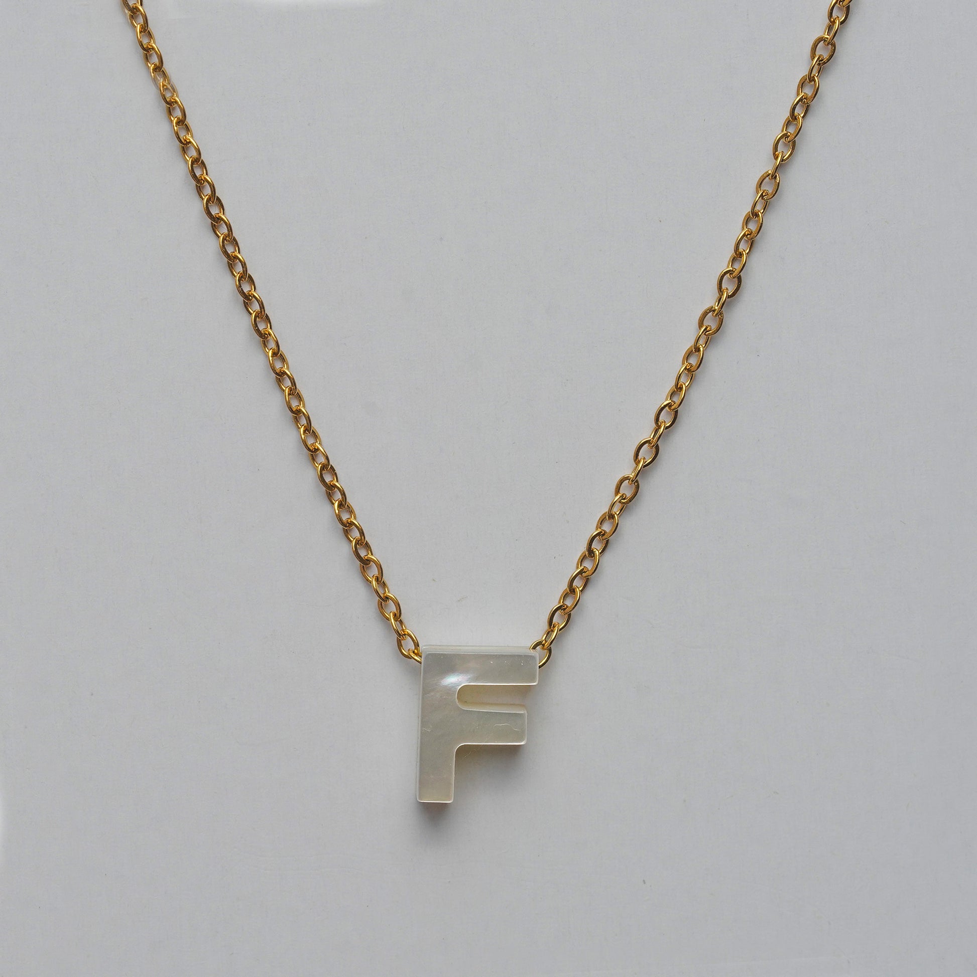 Monttan initial necklace letter F pendant