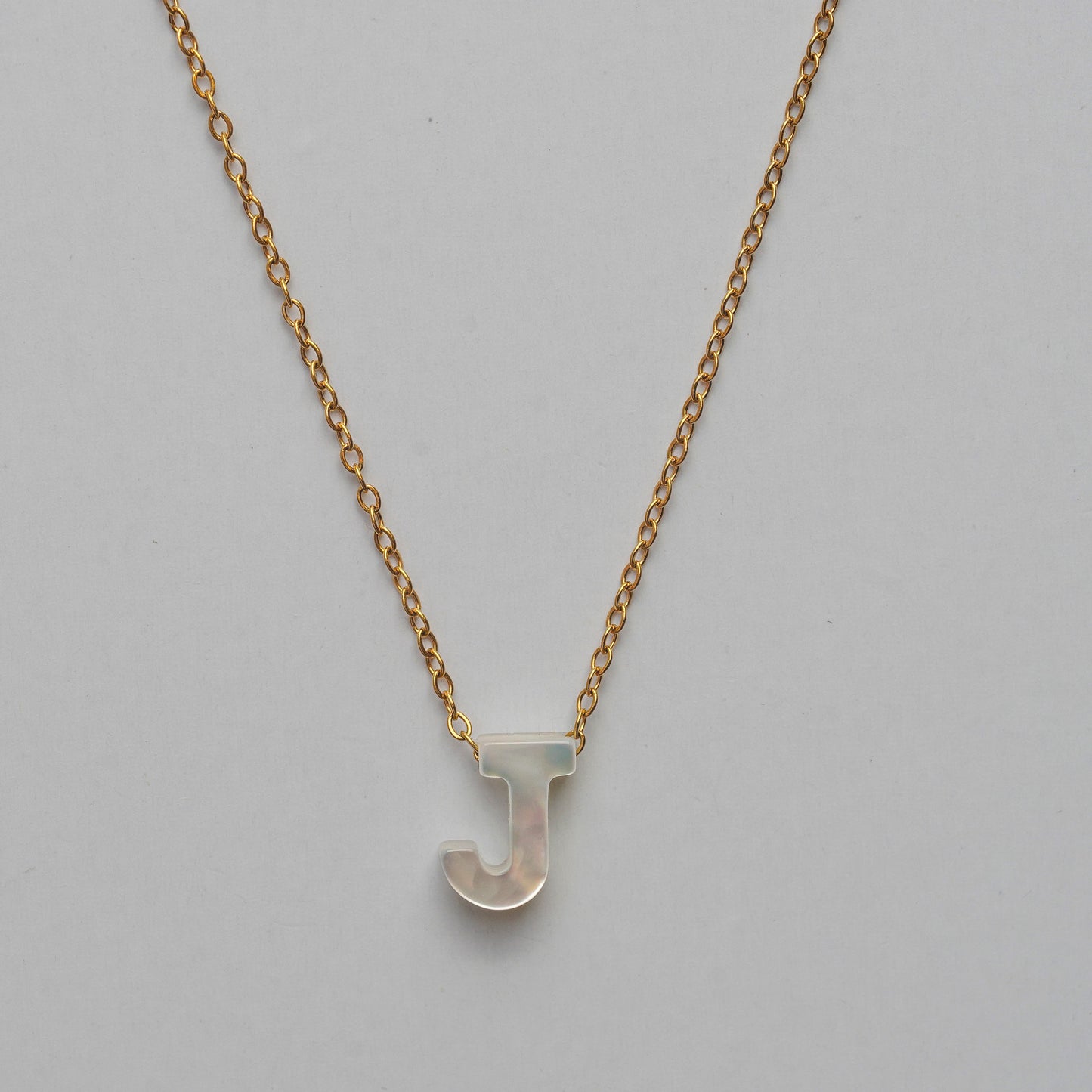 Monttan initial necklace letter J pendant