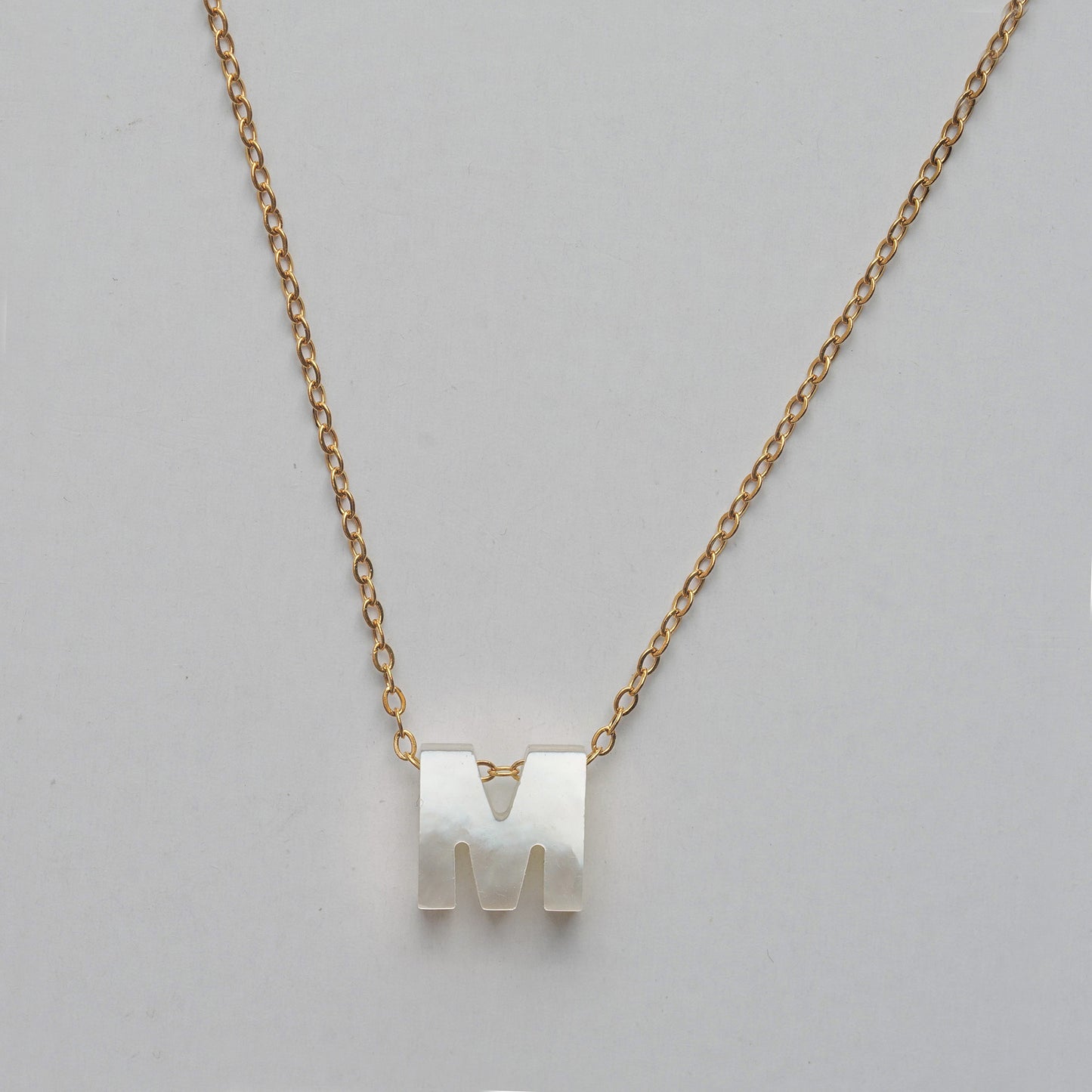 Monttan initial necklace letter M pendant