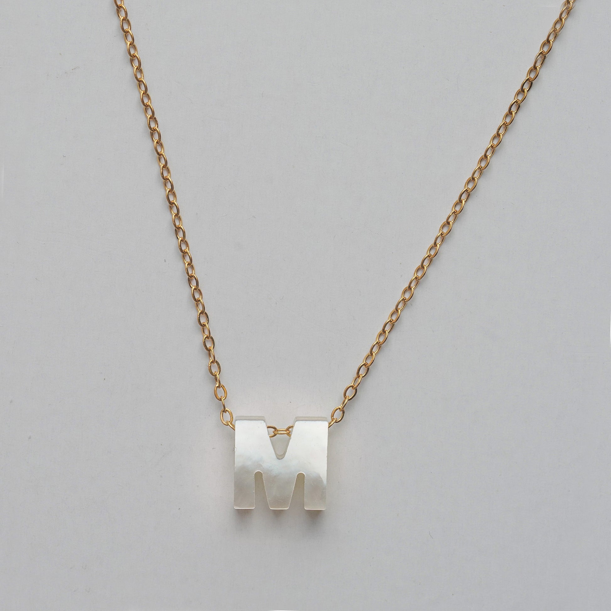 Monttan initial necklace letter M pendant