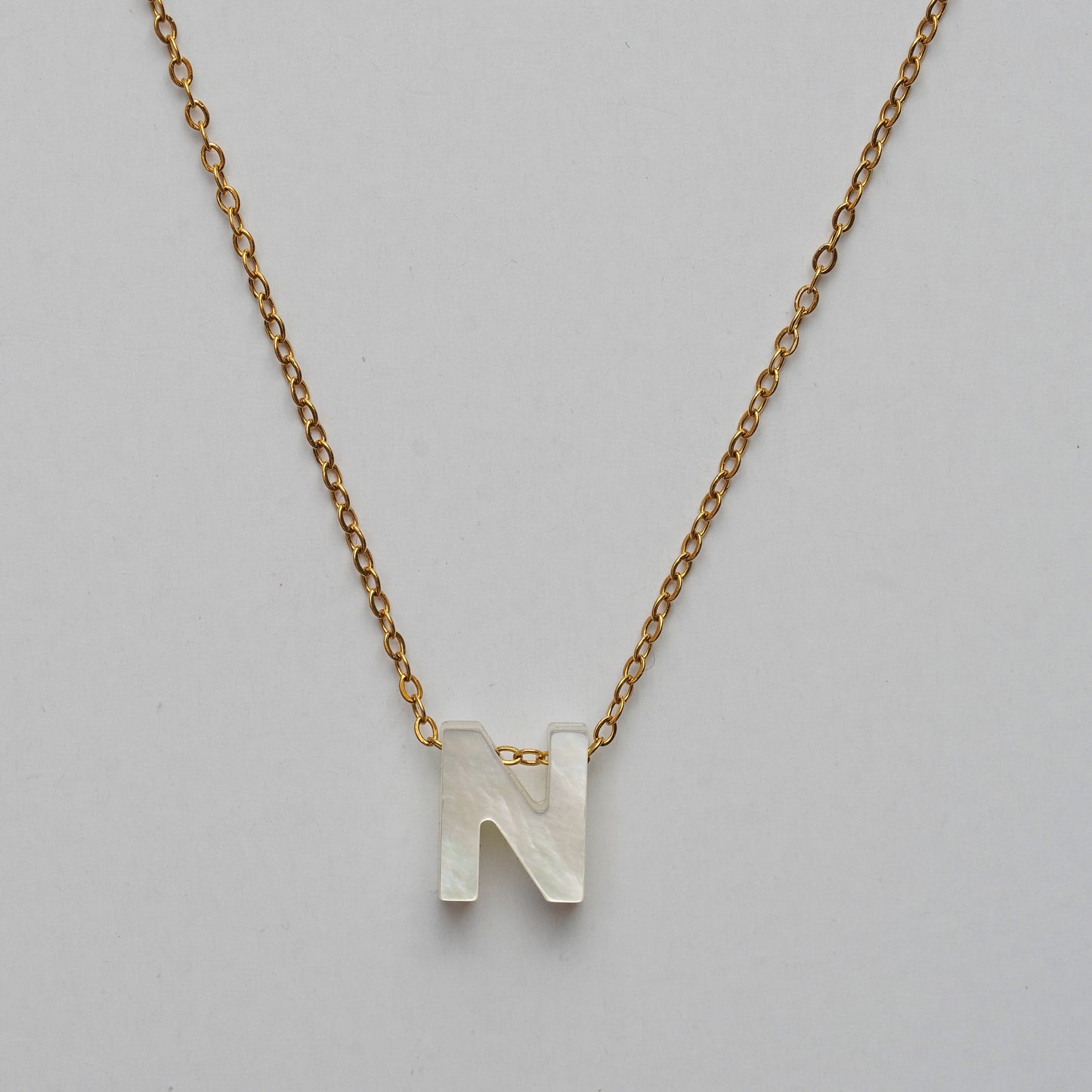 Monttan initial necklace letter N pendant