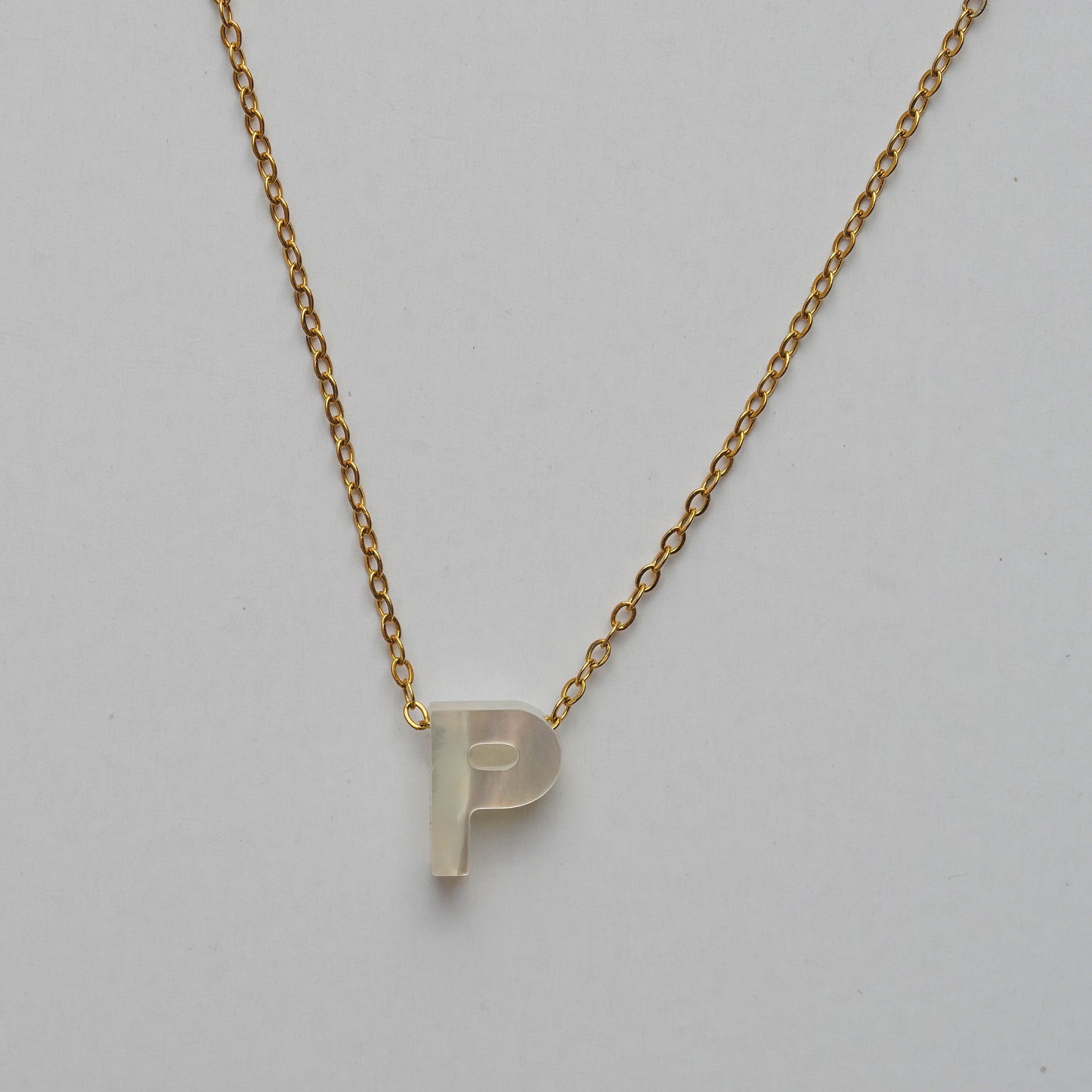 Monttan initial necklace letter P pendant
