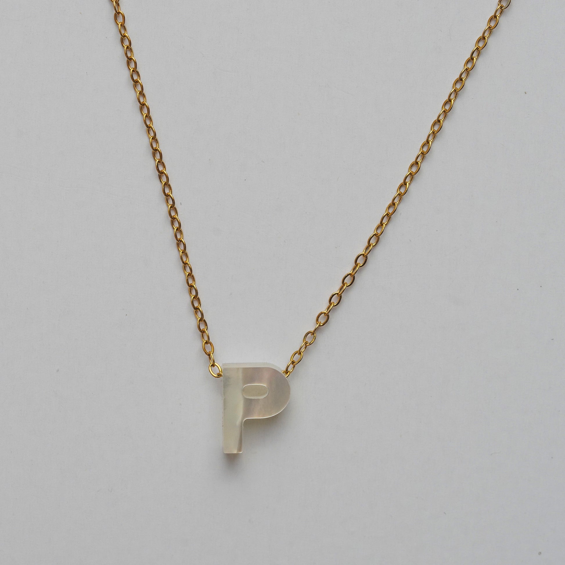 Monttan initial necklace letter P pendant