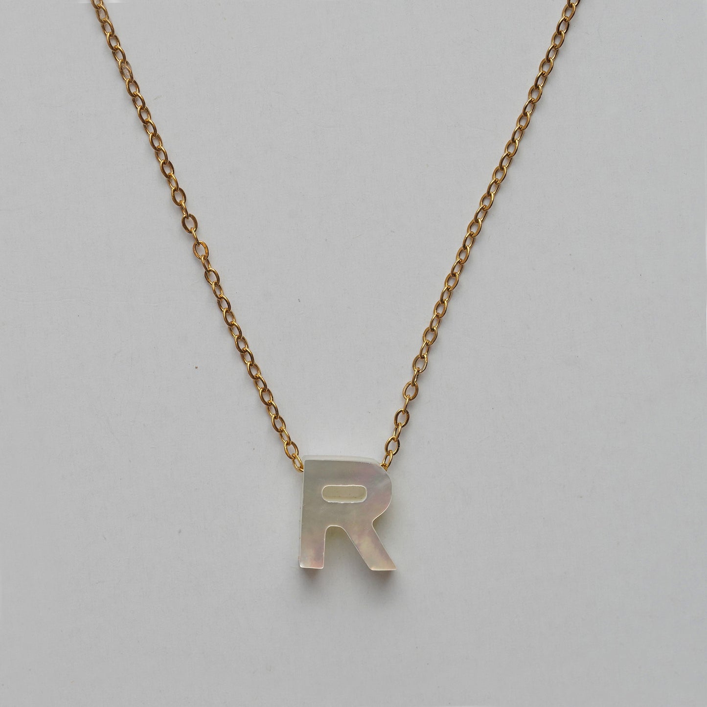Monttan initial necklace letter R pendant