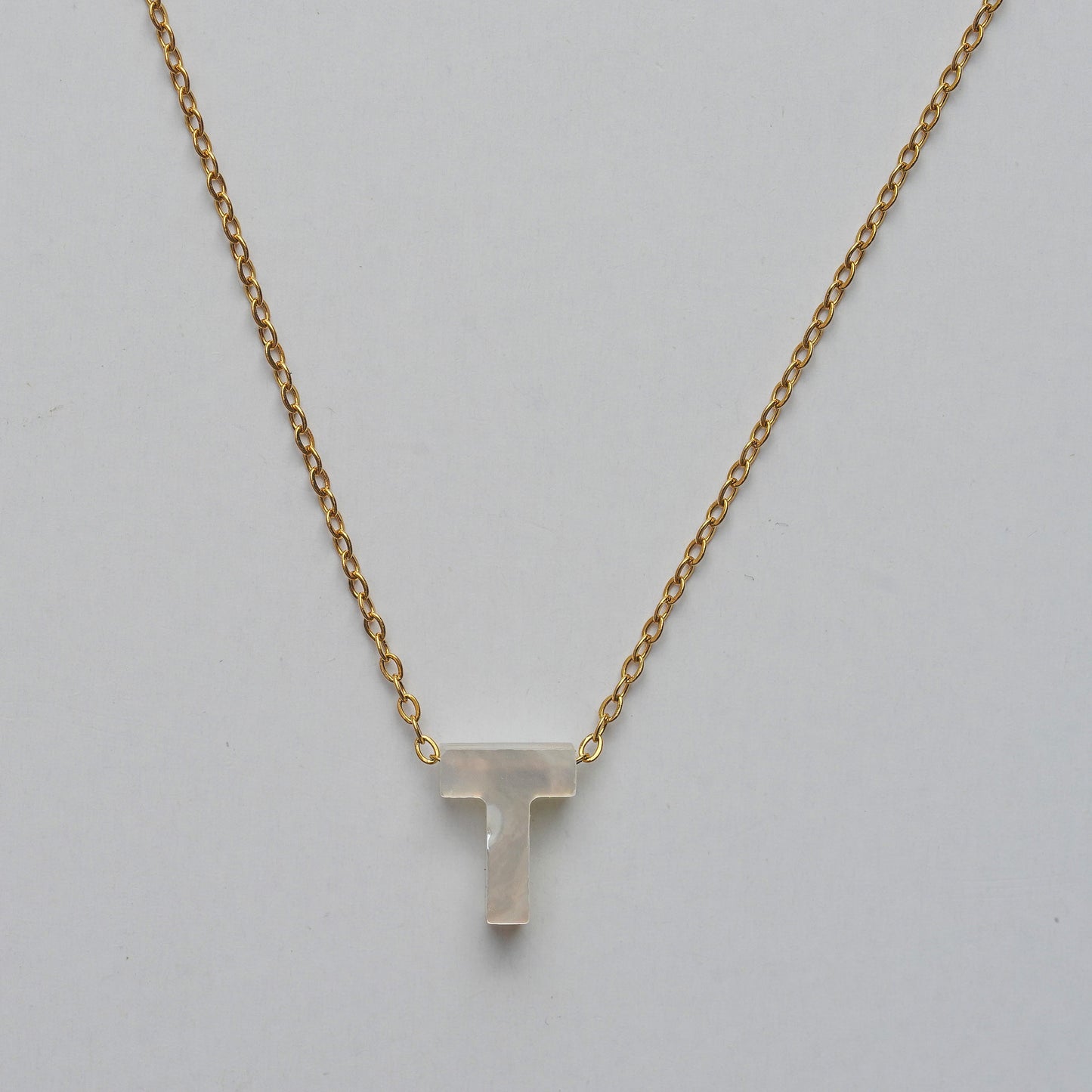 Monttan initial necklace letter T pendant