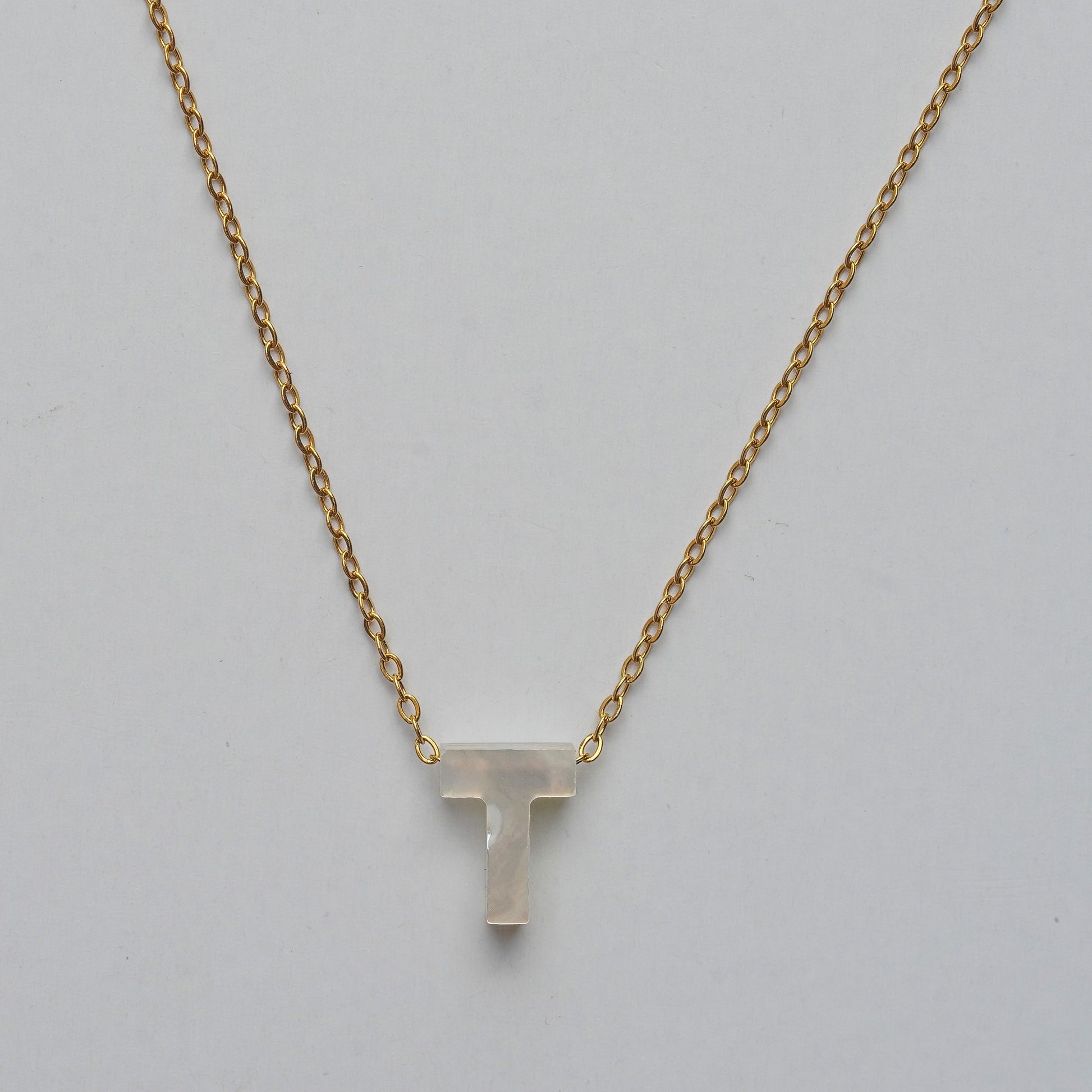 Monttan initial necklace letter T pendant